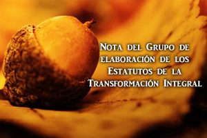 Lee más sobre el artículo Nota del Grupo de elaboración de los Estatutos de la Transformación Integral